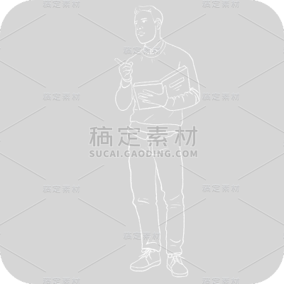 手绘粉笔画男老师上课人物贴纸