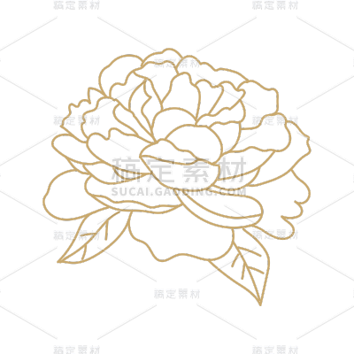 花卉线稿植物元素贴纸-SVG1