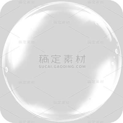 通用白色透明圆形气泡元素贴纸