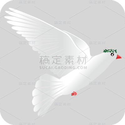 手绘-简约白鸽动物元素贴纸3