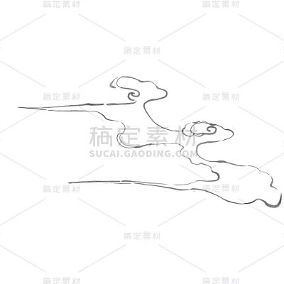 手绘-中秋插画-祥云