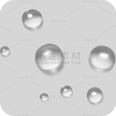 特效通用白色透明多个圆形水滴元素素材