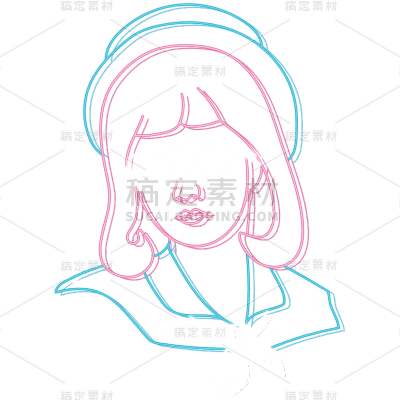 霓虹灯风人物贴纸-SVG1