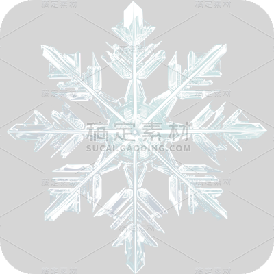 3D立体透明雪花贴纸