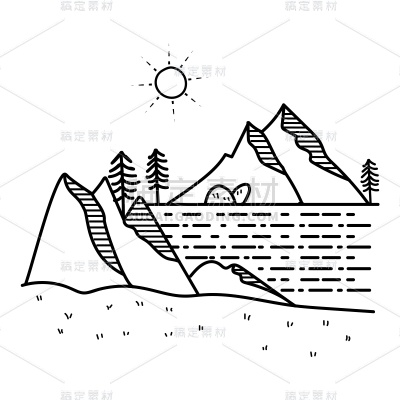 自然元素线稿贴纸-SVG3