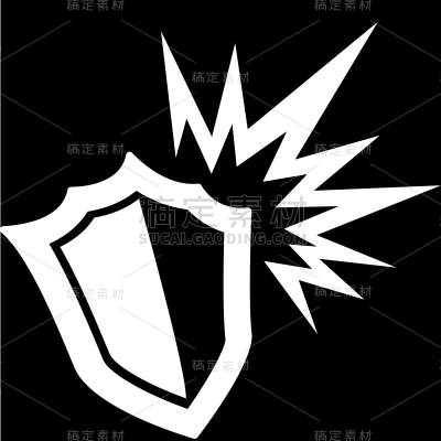 游戏图标盾牌元素白色简约贴纸
