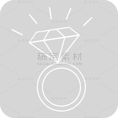 手绘-简笔画情人节装饰贴纸-钻戒