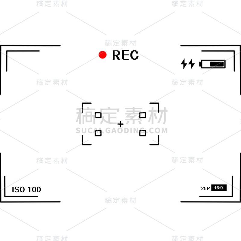 手绘-摄影机取景器-电影实景线框