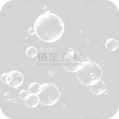 通用白色透明气泡冒泡元素贴纸