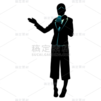 矢量-采访人物元素贴纸女记者-SVG
