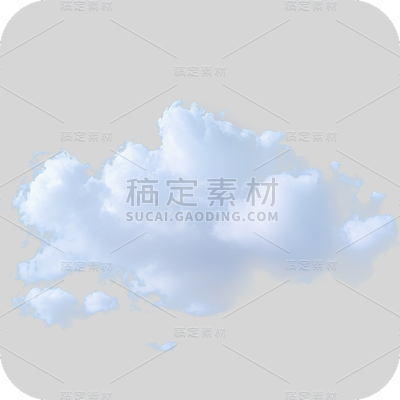 写实风格白云贴纸