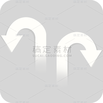 特效通用白色立体透气箭头图标元素素材