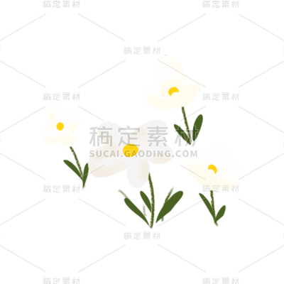卡通感花元素贴纸