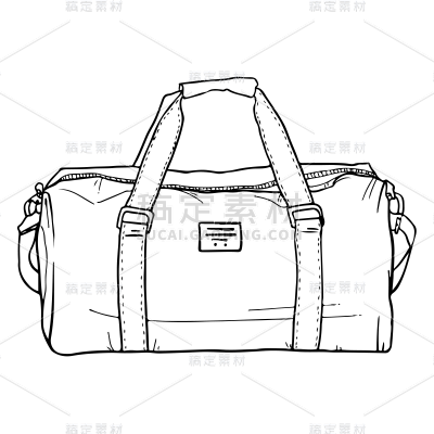 手绘-线条简笔画元素-手提包