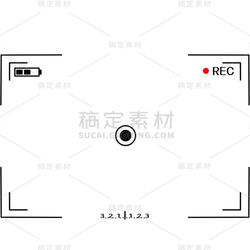 手绘-摄影机取景器-电影实景线框