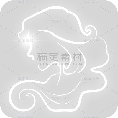 手绘-十二星座形象贴纸-处女座