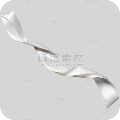 通用时尚感白色系银色丝带彩带飘带包装装饰元素贴纸