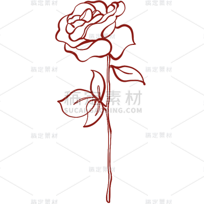 花卉元素线条简约贴纸