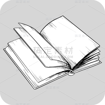 手绘-学习用品图书素描贴纸-SVG10