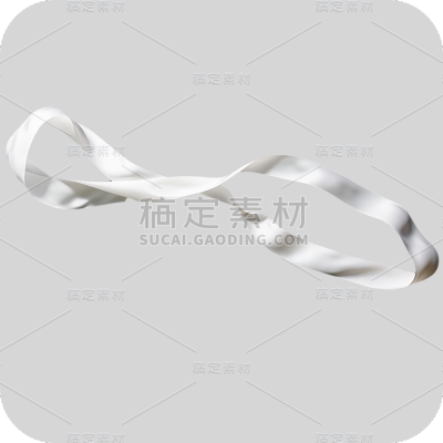通用时尚感白色丝带彩带飘带包装装饰元素贴纸