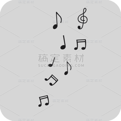 矢量风-扁平音乐元素-音符