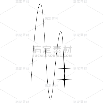 简约线条小红书素材贴纸线条星星