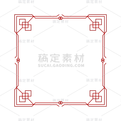 扁平中国风传统边框元素10