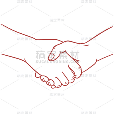 手绘-公益爱心元素-握手