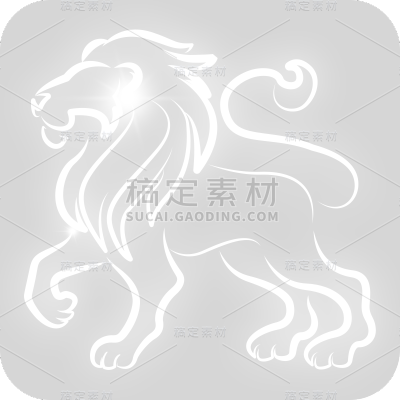手绘-十二星座形象贴纸-狮子座