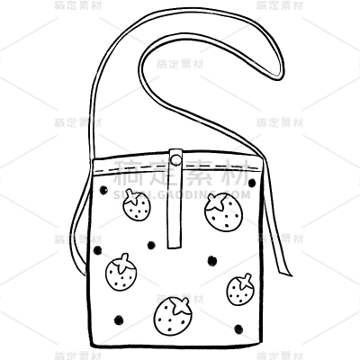 手绘-素描帆布包服饰贴纸-草莓