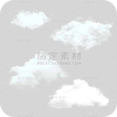手绘白色卡通云朵2