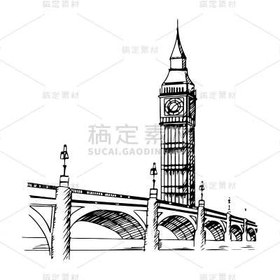 SVG-建筑元素素描贴纸