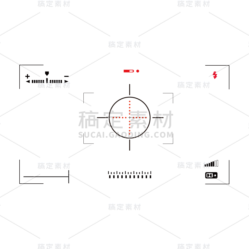 手绘-取景器元素-实景线框