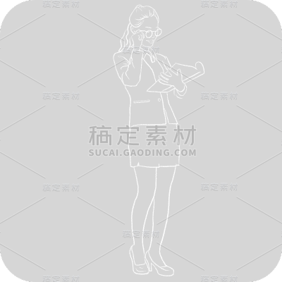 手绘粉笔画上课老师人物贴纸