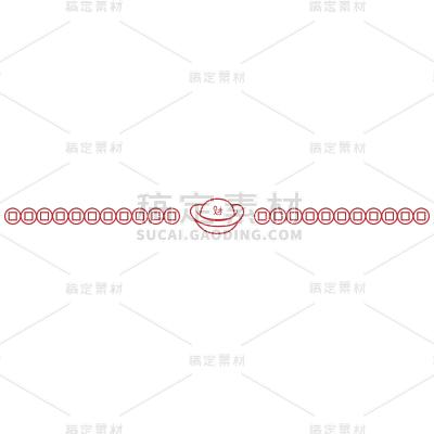 扁平风中国风文章分割线贴纸7