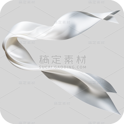 通用时尚感白色丝带彩带飘带包装装饰元素贴纸