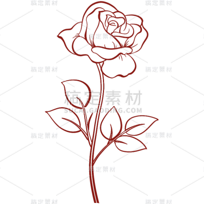 花卉元素线条简约贴纸