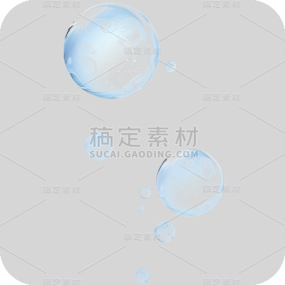 特效通用蓝色透明实景水珠泡泡元素素材