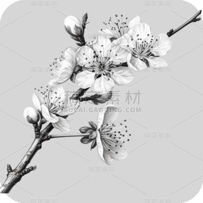 梅花花朵线稿