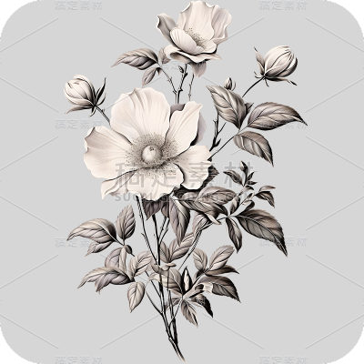 速写花免抠素材