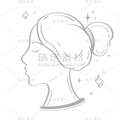 手绘-十二星座天文元素贴纸-处女座