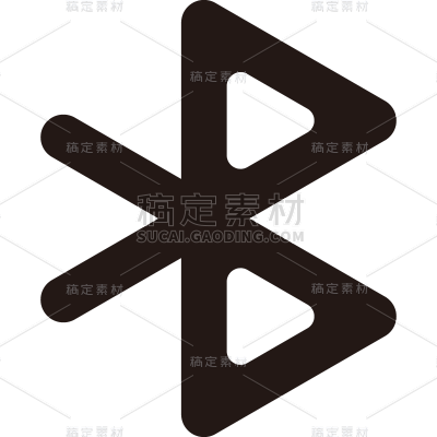 蓝牙标志元素黑白简约风贴纸