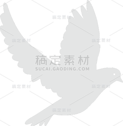 扁平-矢量白鸽剪影动物元素贴纸4