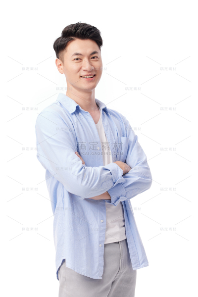人物系列写实男人双手抱胸的侧面照