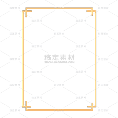 边框常规插画极简金属古风异形边框贴纸素材