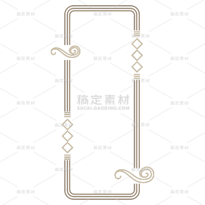 常规通用插画简约古风边框静态贴纸