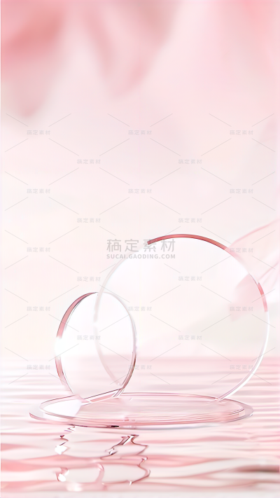 背景系列粉色系水面玻璃展台
