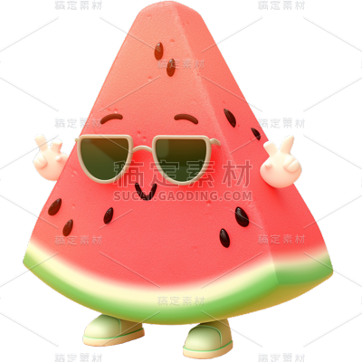 夏季果蔬通用3D拟人水果元素素材