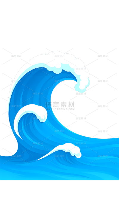 夏天扁平风椰树海浪元素