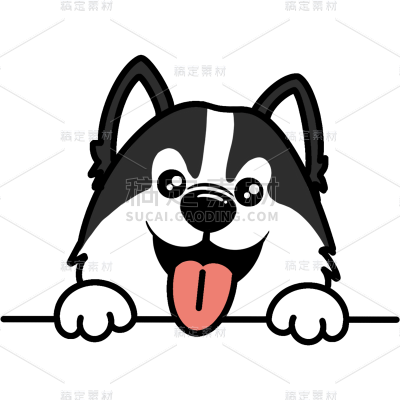常规通用插画宠物狗元素动物贴纸